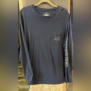Vineyard Vines Men's Dark Blue Long Sleeve Tee